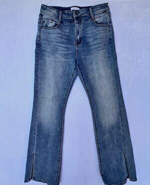 Cello Jeans Womens 13 High Rise Flare Split Hem Light Wash Stretch Denim Y2K